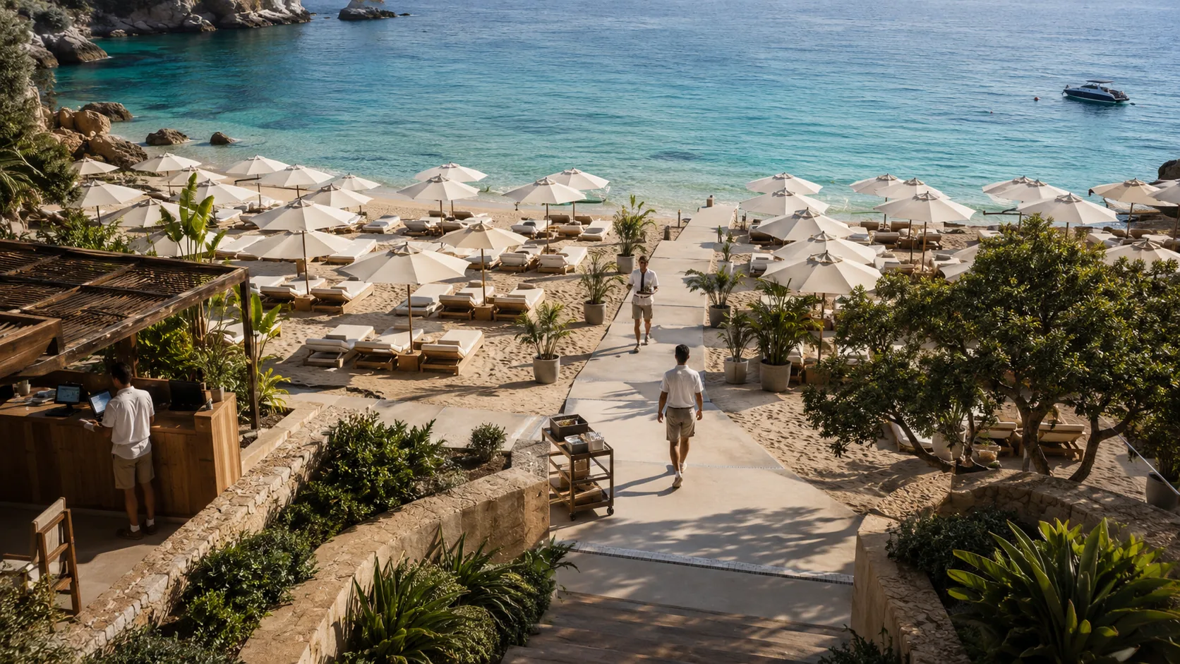 Organizzazione di uno stabilimento balneare mediterraneo